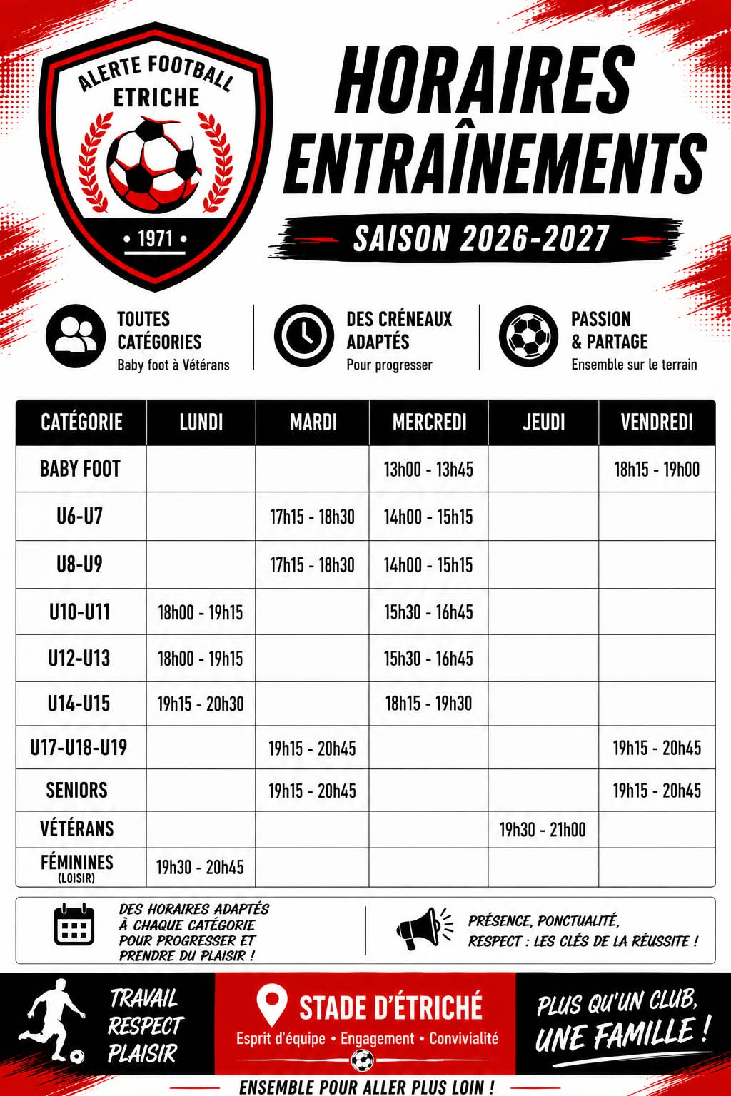 horaires football 2026 2027